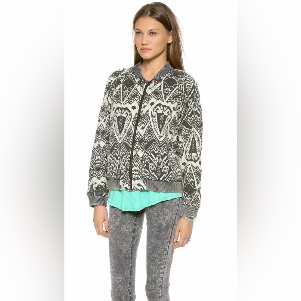 Free People Quilter Bomber Jacket - size L